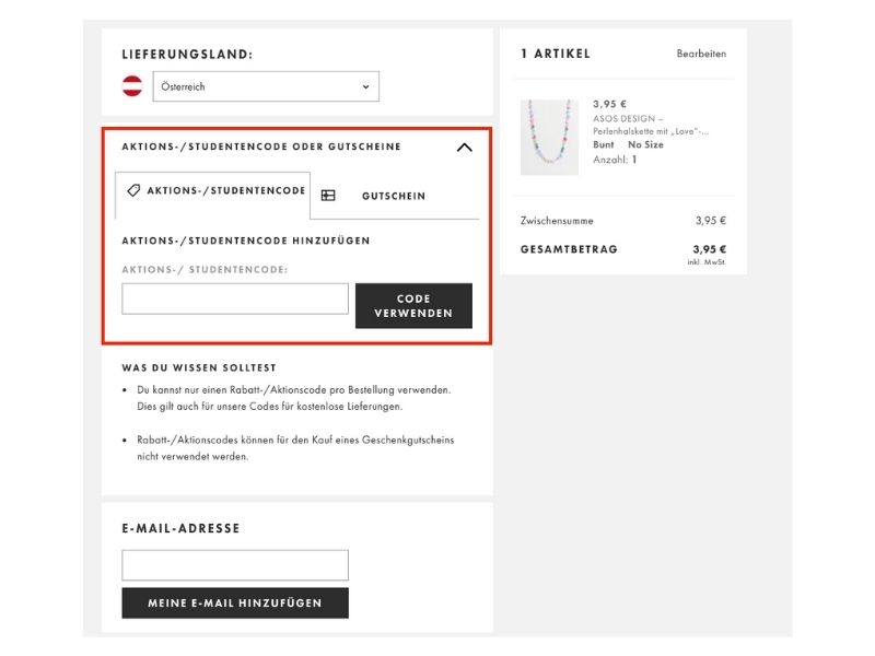 ASOS Rabattcode