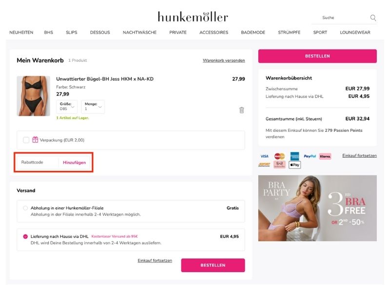 Hunkemöller Rabattcode